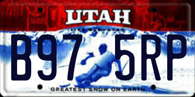 UT license plate B975RP
