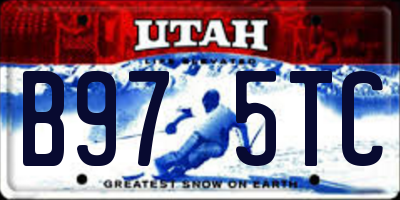 UT license plate B975TC