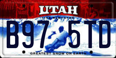 UT license plate B975TD