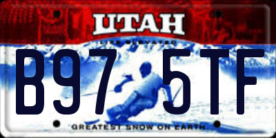 UT license plate B975TF