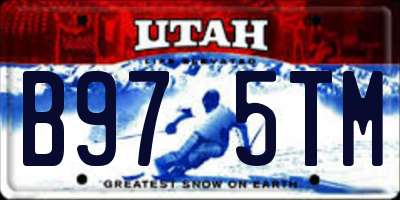 UT license plate B975TM