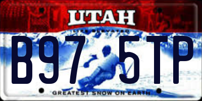 UT license plate B975TP