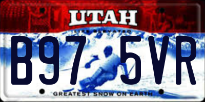 UT license plate B975VR