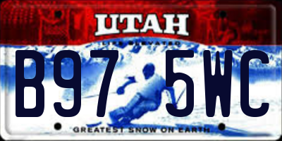UT license plate B975WC