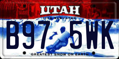 UT license plate B975WK