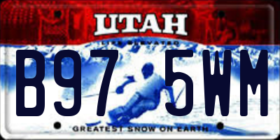 UT license plate B975WM