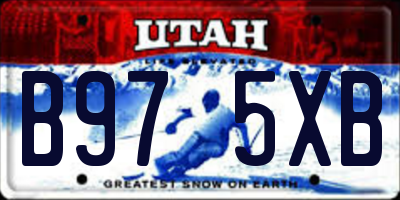 UT license plate B975XB