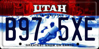 UT license plate B975XE