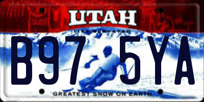 UT license plate B975YA