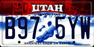 UT license plate B975YW