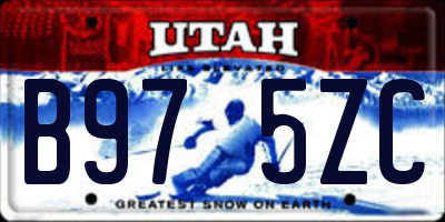 UT license plate B975ZC