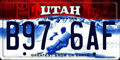 UT license plate B976AF
