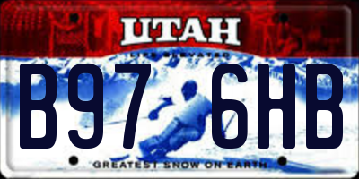 UT license plate B976HB