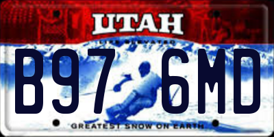 UT license plate B976MD