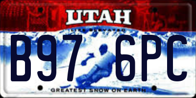 UT license plate B976PC