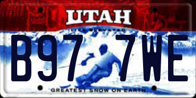 UT license plate B977WE