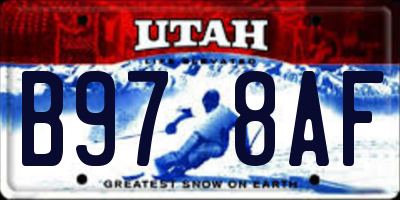 UT license plate B978AF