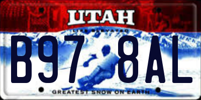 UT license plate B978AL