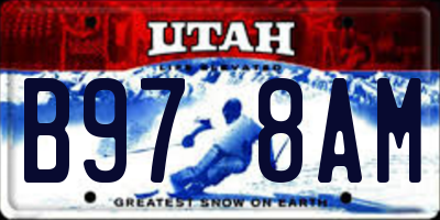 UT license plate B978AM
