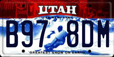 UT license plate B978DM