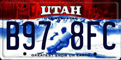 UT license plate B978FC