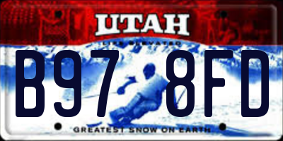 UT license plate B978FD