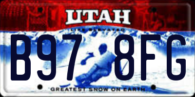 UT license plate B978FG