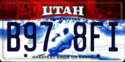 UT license plate B978FI
