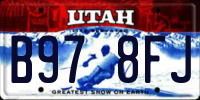 UT license plate B978FJ