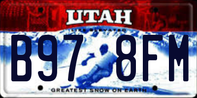 UT license plate B978FM