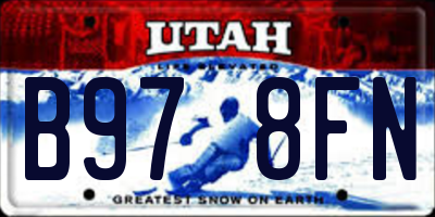 UT license plate B978FN