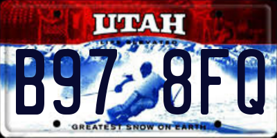 UT license plate B978FQ