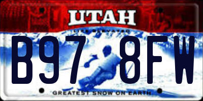 UT license plate B978FW