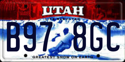 UT license plate B978GC