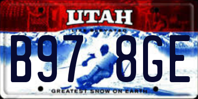 UT license plate B978GE