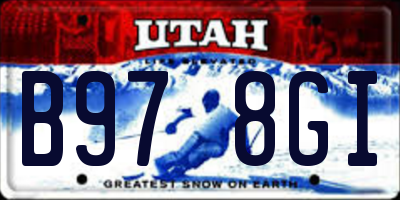 UT license plate B978GI