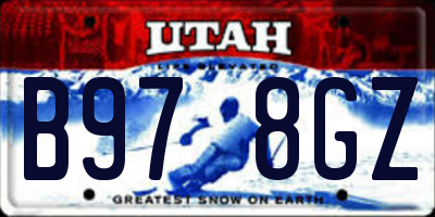 UT license plate B978GZ