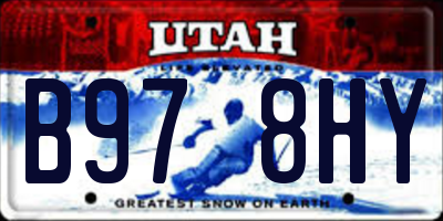 UT license plate B978HY