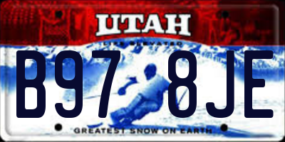UT license plate B978JE