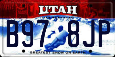 UT license plate B978JP