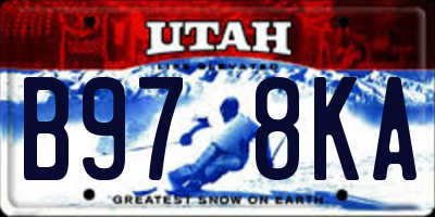 UT license plate B978KA