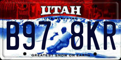 UT license plate B978KR