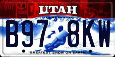 UT license plate B978KW