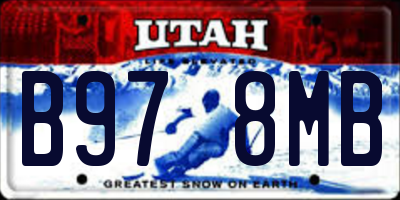 UT license plate B978MB