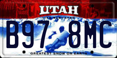 UT license plate B978MC