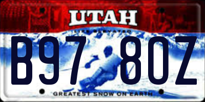 UT license plate B978OZ