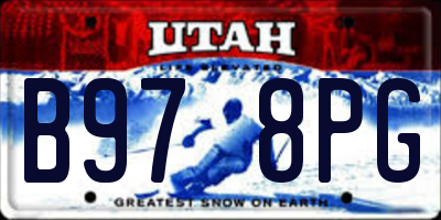 UT license plate B978PG