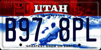 UT license plate B978PL