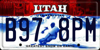UT license plate B978PM
