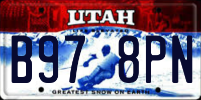 UT license plate B978PN